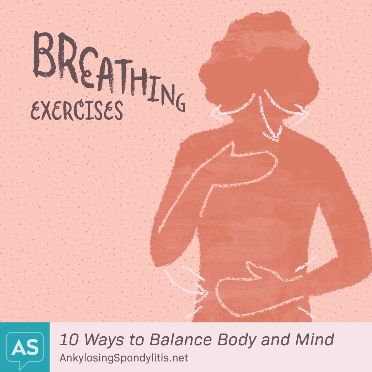 A person stands with one hand on chest and the other over belly