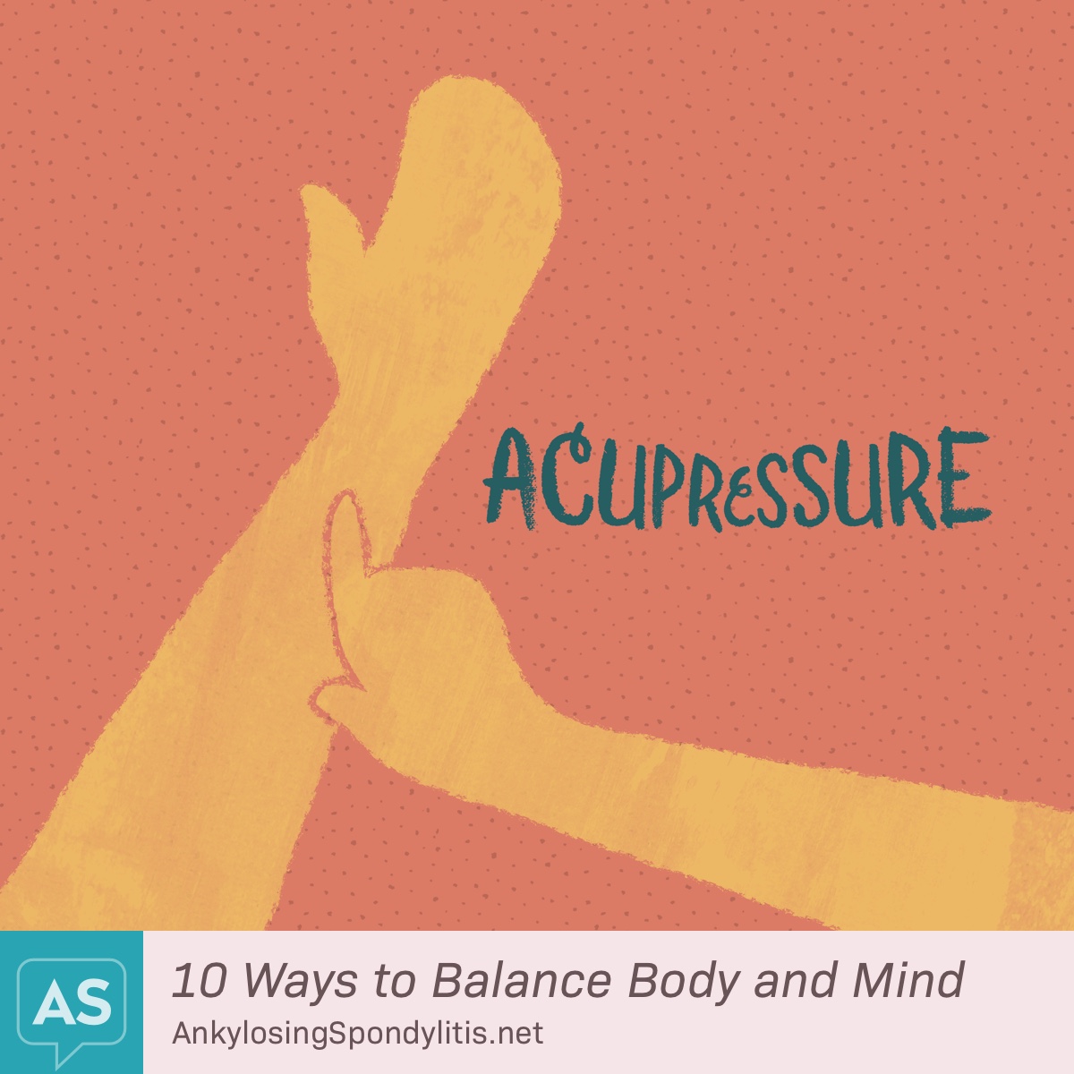 A finger presses on the wrist of an open palm