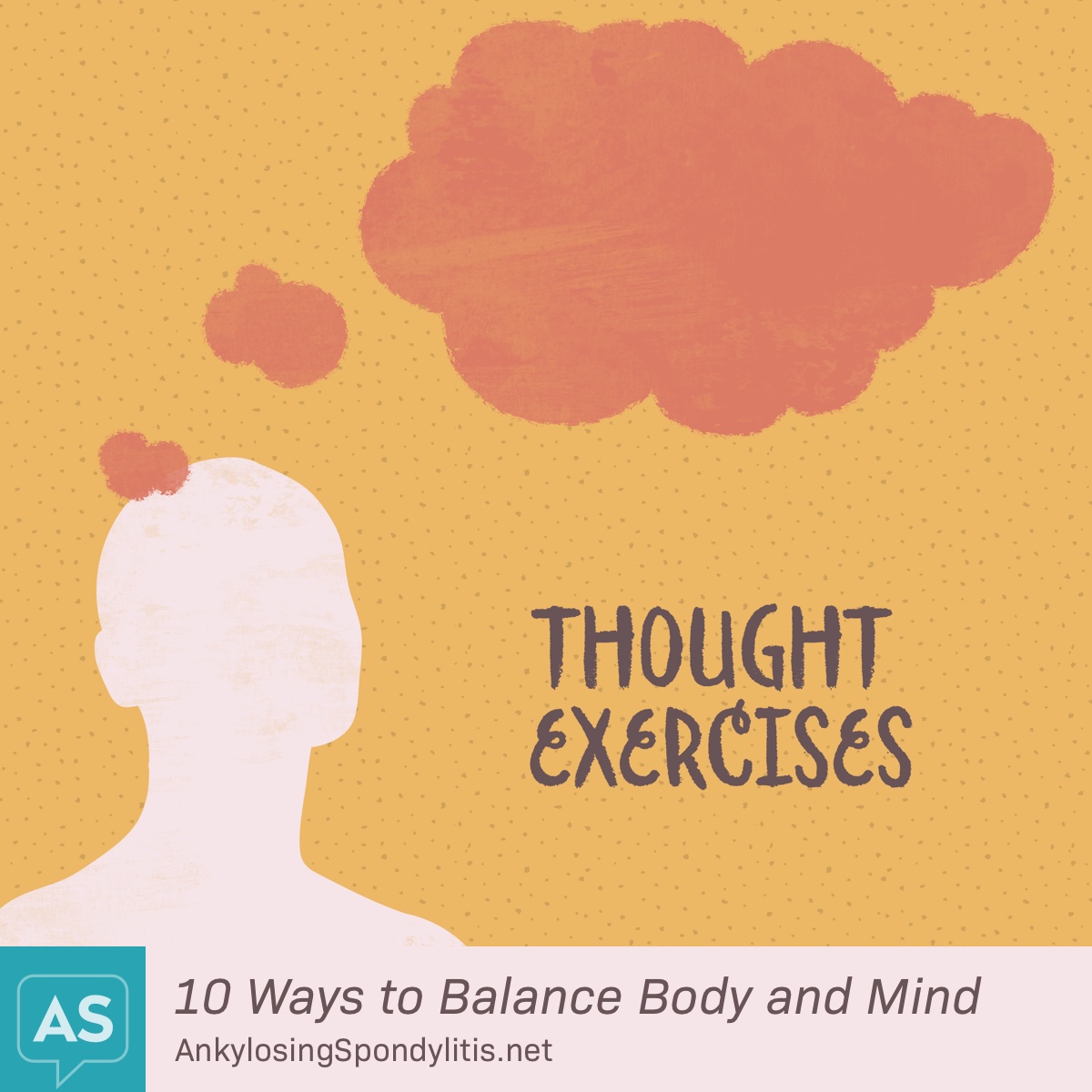 A person looks up at their thought bubble