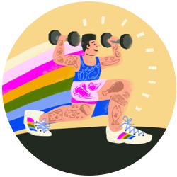 A person lifting weights